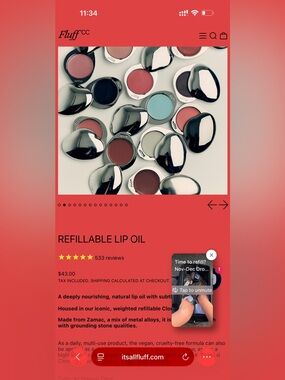 fluff refillable lip oil empty makeup compact